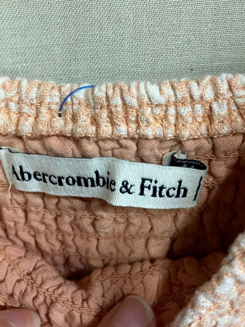 Abercrombie & Fitch Blouse Women XS Multicolor Smocked Puff Sleeve Cropped Knit